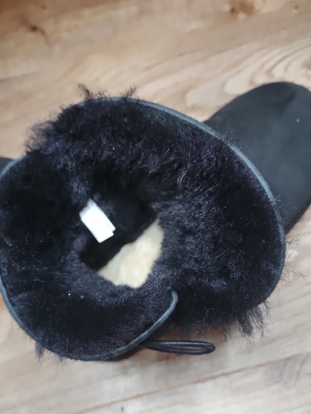 Ugg Black Mini Baily Button Bling Suede Sheepskin Womens Ankle Boots - Picture 10 of 12